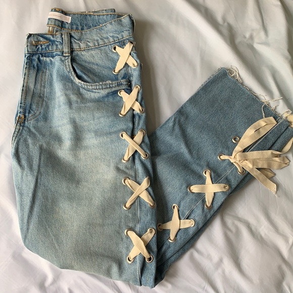 Zara Ribbon Jeans - Picture 1 of 7